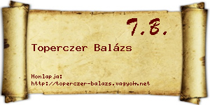 Toperczer Balázs névjegykártya